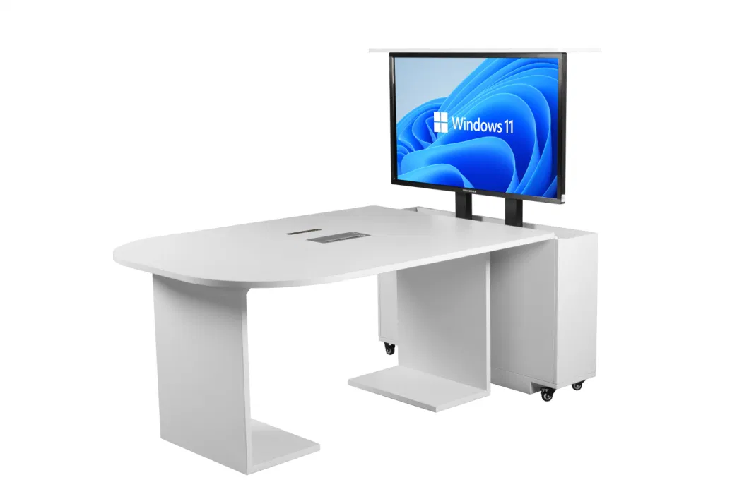 Conference Group Table Touch Screen 55inch, University Smart Classroom Discussion Table 6 Person Table
