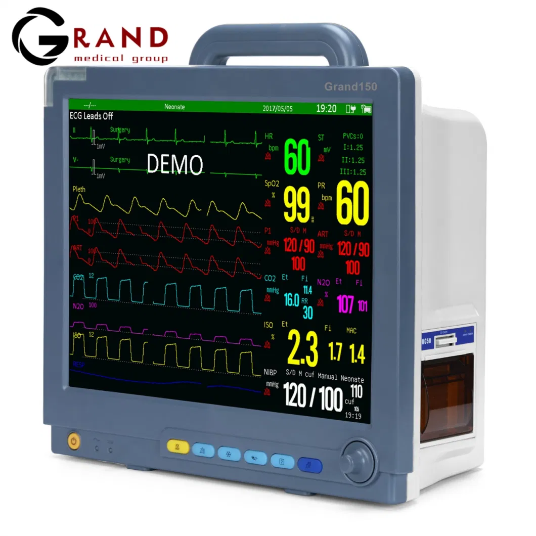 Buy High Resolution 15 Inch TFT Display LED Backlight Portable Hospital Medical Sergical Vital Signs Multi Parameter Rmedical Patient Monitor for Sale