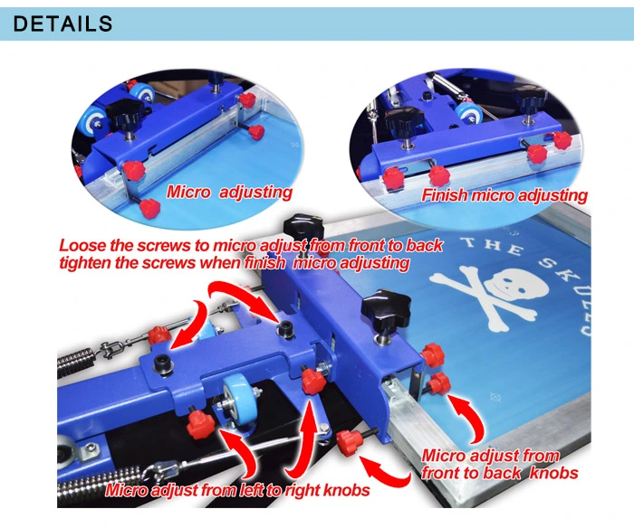 Micro-Adjust Six Color Six Station Floor Standing Overprinting Screen Printing Machine