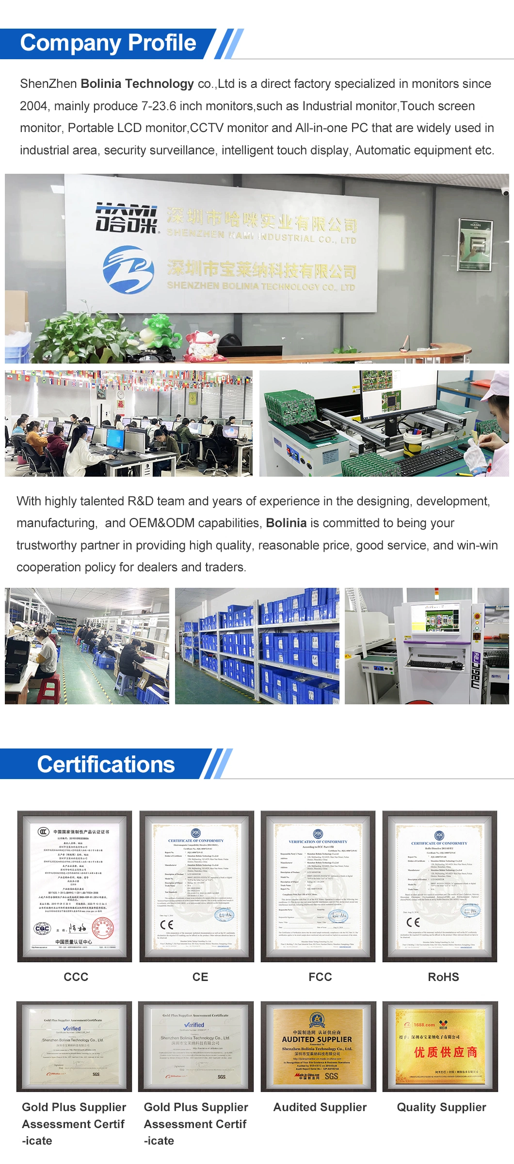 15.6 Inch IPS1366*768 HDMI VGA AV BNC IPS Monitor Resistive Touch Screen Metal Case TFT Wall Mounted OEM ODM Industrial Factory LCD IPS Monitor