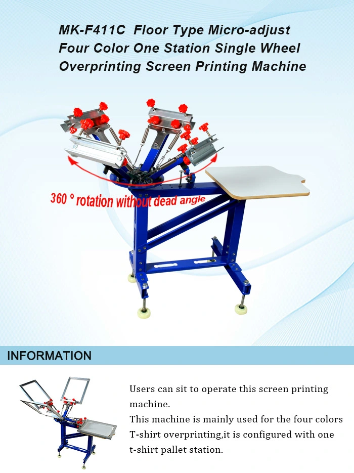 Manual Floor Type Multi-Color Fine-Tuning Silk Screen Printing Machine
