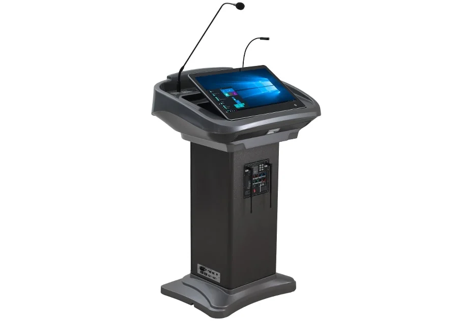 Pochar Fk500y 21.5&prime;&prime; All in One Computer Presentation Plastic Podium with Built-in Loudspeaker &amp; Amplifier