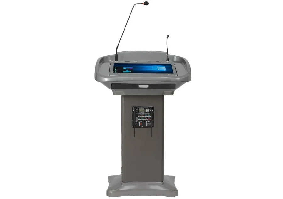 Pochar Fk500y 21.5&prime;&prime; All in One Computer Presentation Plastic Podium with Built-in Loudspeaker &amp; Amplifier