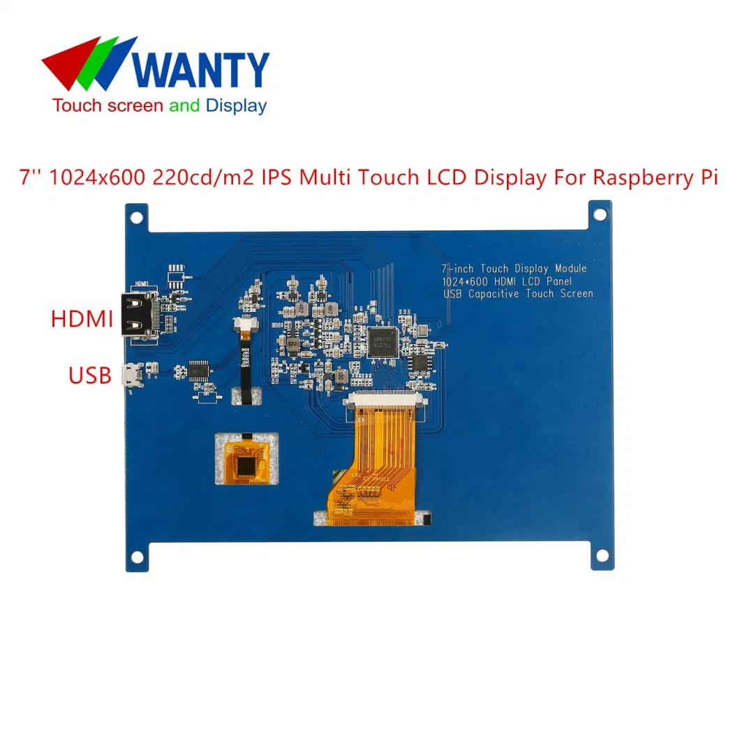 Customized 7 Inch 1024x600 IPS HDMI LCD Panel Touch Screen Module Raspberry Pi TFT LCD Touch Display Monitor