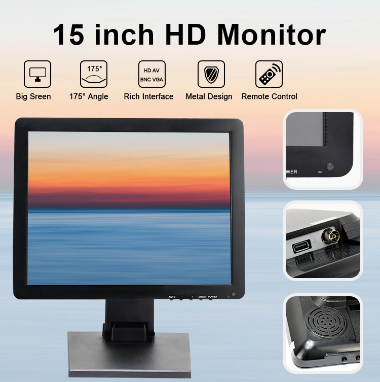 15 Inch TFT HDMI Display Screen Monitor for Computer POS Game Car