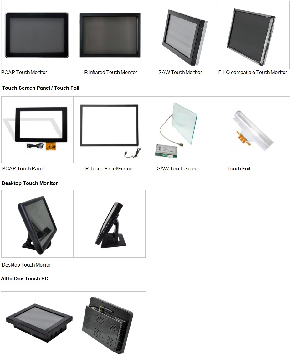 19inches Monitor LED Touchscreen with VGA and DVI