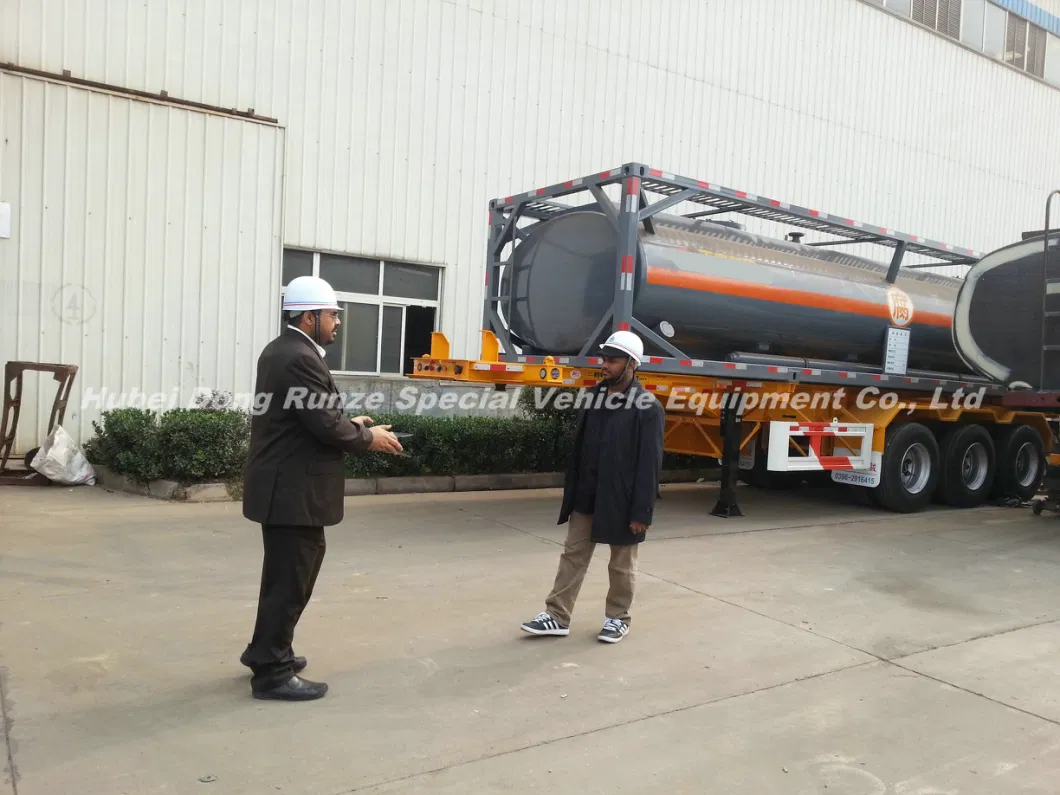 Chemical Liquid Acid ISO Tank Container 30FT for Road Transport Steel Lined LDPE for HCl (max 35%) , Naoh (max 50%) , Naclo (max 10%) , H2so4