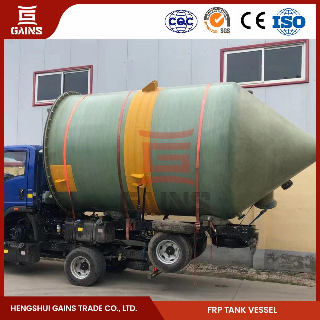 Gains FRP Solvent Storage Tank Suppliers 3072 FRP Vessel China Sulfuric Acid FRP Storage Tank