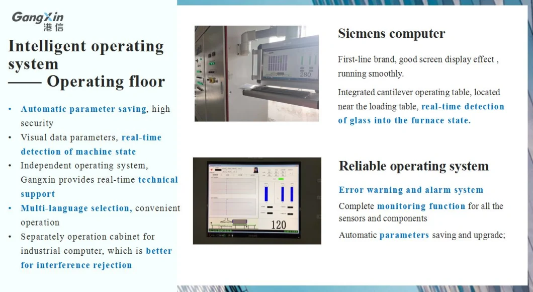 Glass Cross Bending Machine: Loading Table+Hesting Chamber+Bending Section+Control Cabinet+PLC