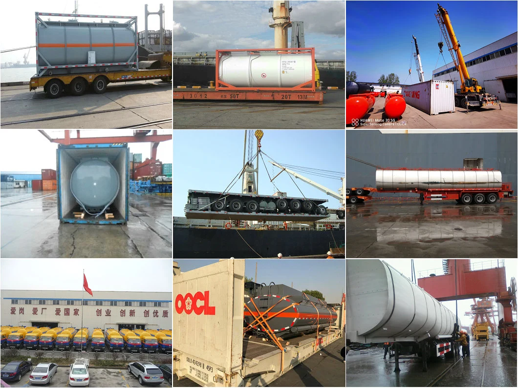 Petrochemicals Transport Trailer Mounted Hydrochloric Acid Tank Lined LLDPE 7042 21000 Liter, 22000 Liter, 25000 Liter