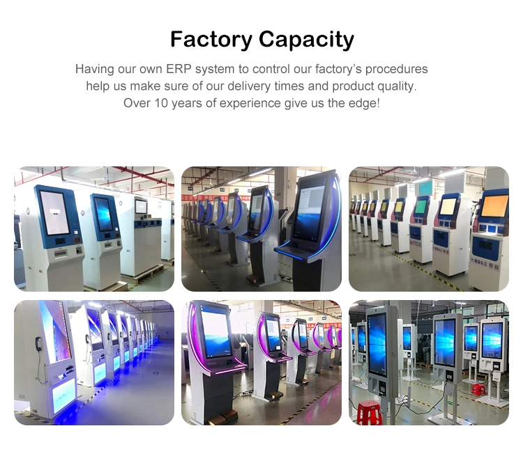 Dual Screen 19 Inch LCD Touch Screen A4 Doucument Scan and Print Kiosk with Color Printing and Metal Keyboard