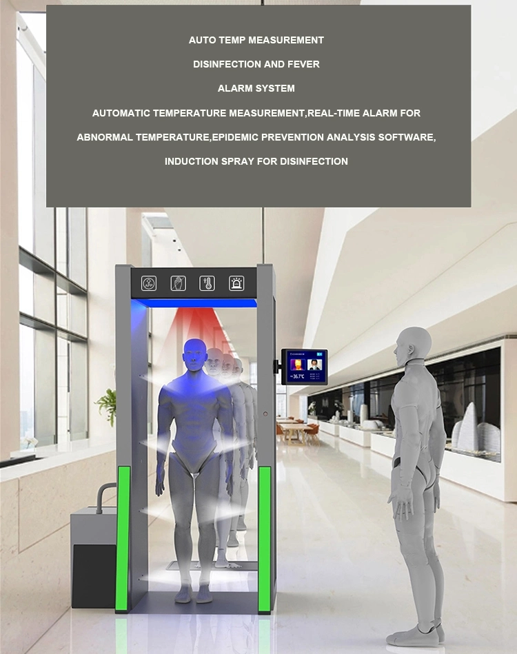 Automatic Ultrasonic Disinfection Door with Body Temperature Measurement for Supermarket in India