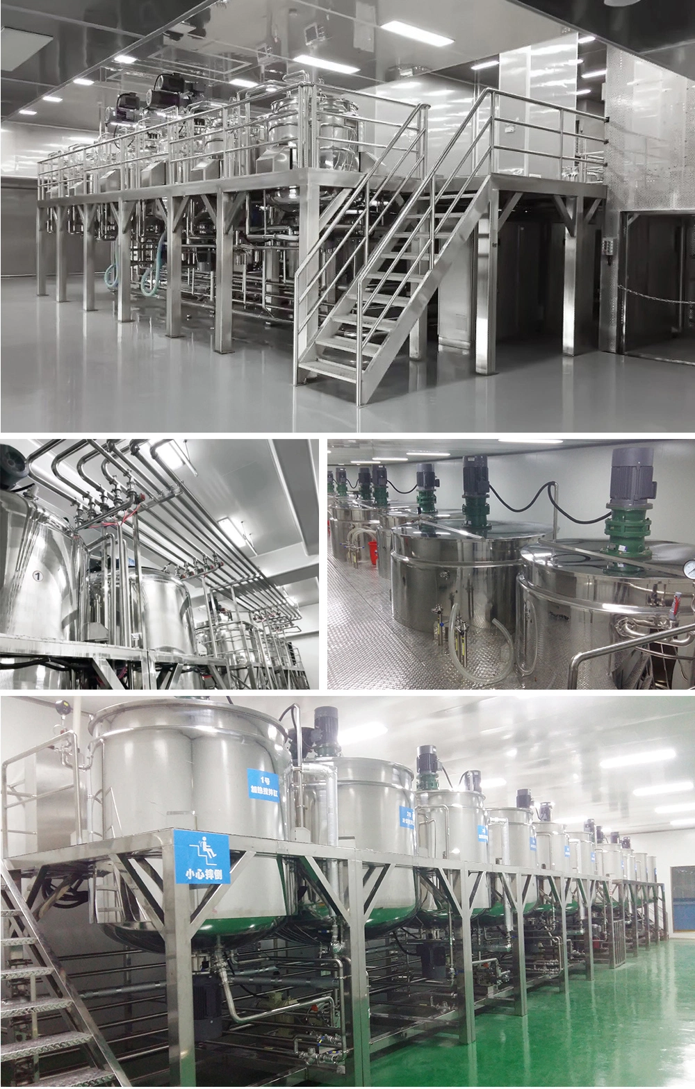 500L 1000L 2000L 3000L Stainless Steel Dairy Chemical Detergent Shampoo Hand Wash Liquid Soap Mixing Blending Mixer Tank with Homogenizer Heating