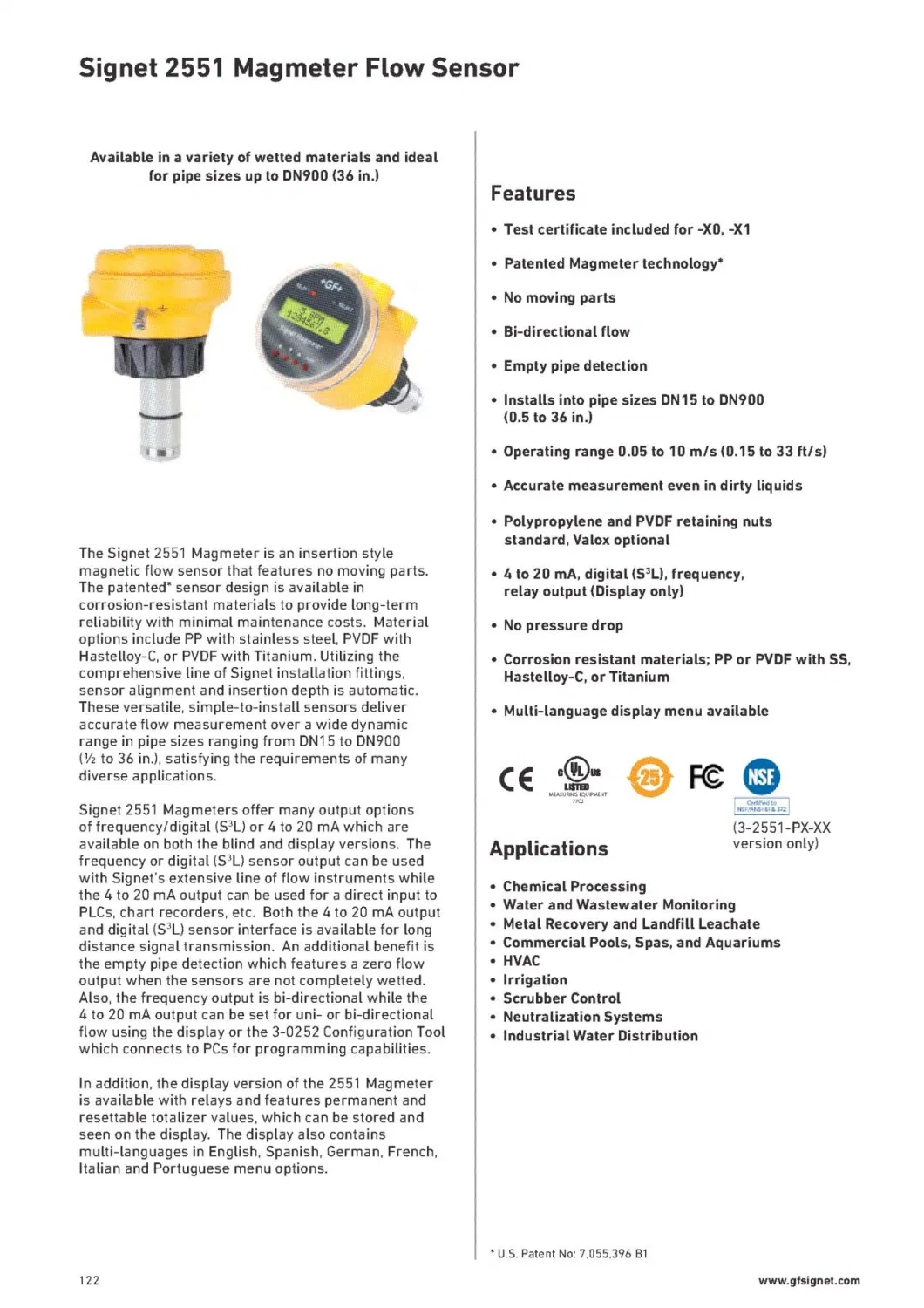 Liquid Electromagnetic Flow Transmitter for Process Water Tank GF_ Liquid Flow Meter