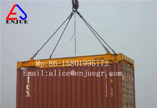 Port Marine 10/20/40/45 Feet 36t Manual Fixed Container Lifting Spreader Semi Automatic Container Lift Beam mechanical Spreader Frame with Class Certificate