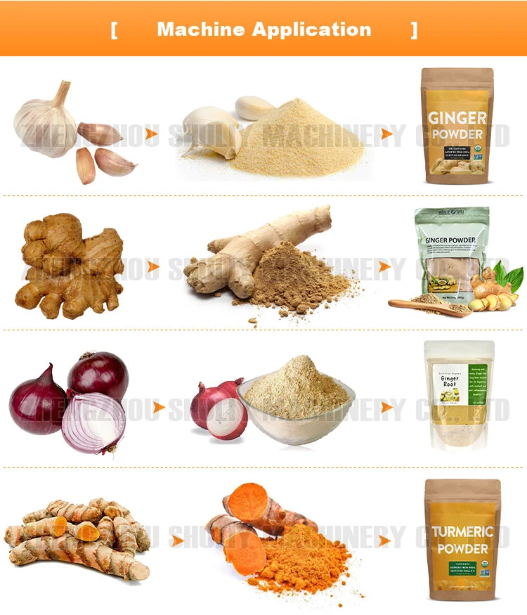 Garlic/ Ginger/ Onion/ Tumeric Powder Full Automatic Production Line