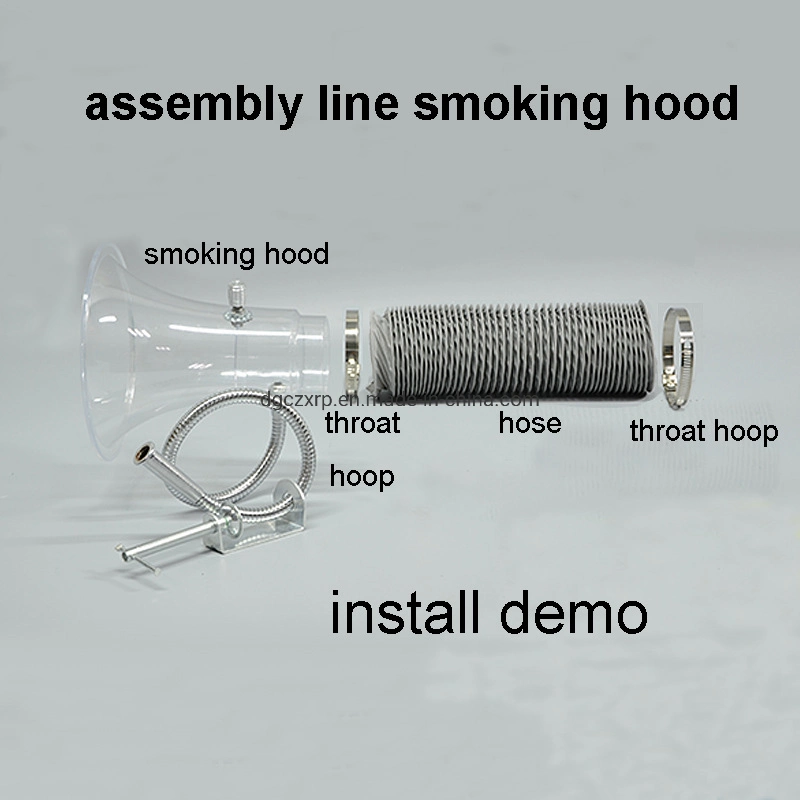 Plastic Transparent Assembly Line Smoking Suction Vent Exhaust Gas Collecting Hood Ventilation