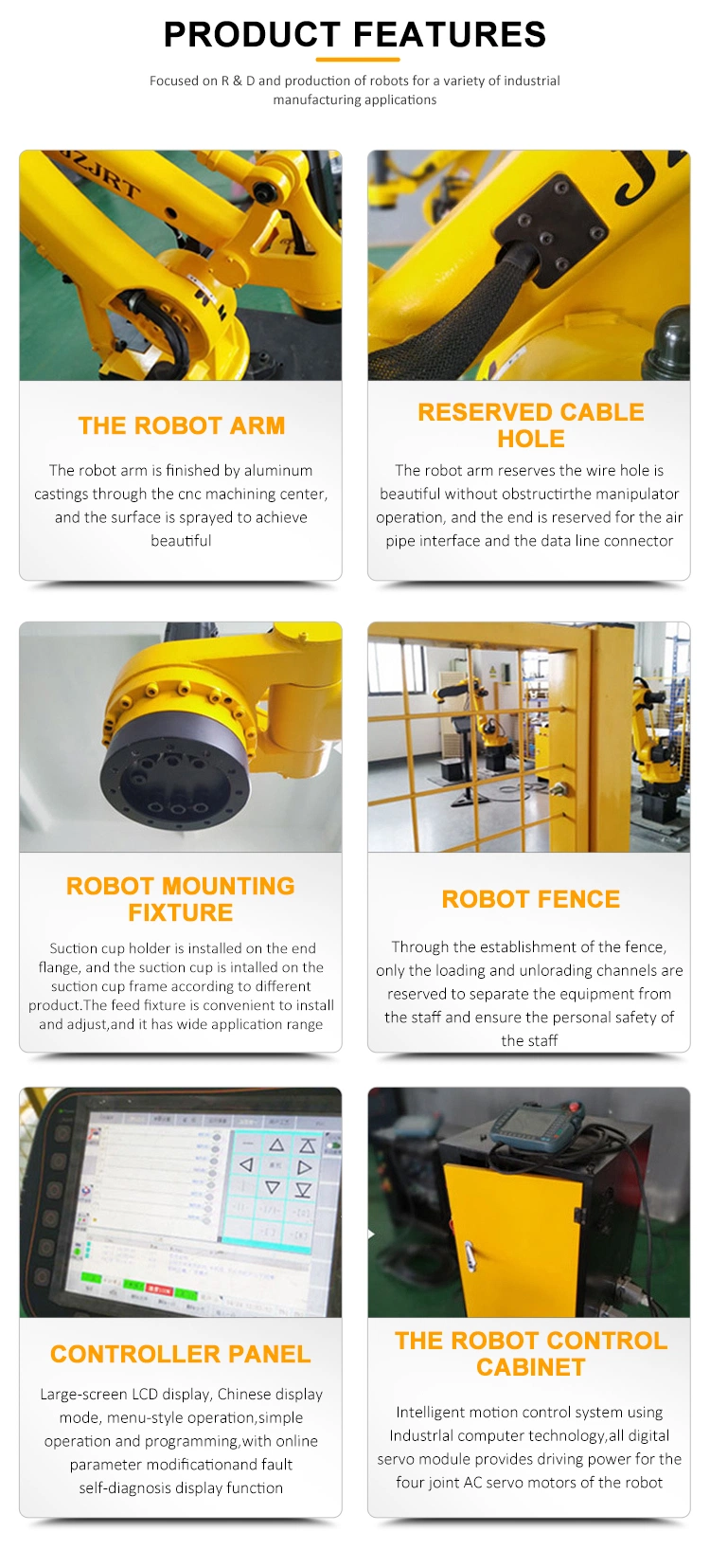 Small Size Manipulators Industrial Robot 4 Axis 10kg Payload Robot Arm