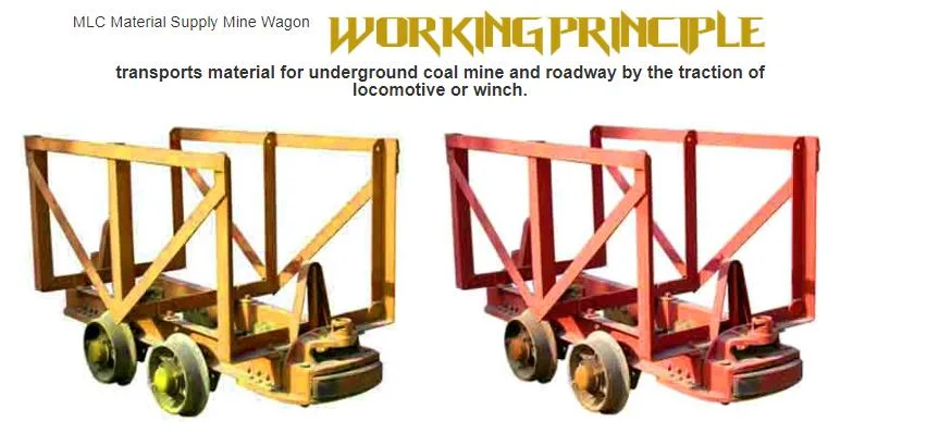 New Mining Car Unloading Shuttle Cart MLC3-6 Narrow Gauge Mine Wagon Material Supply Mining Car for Sale