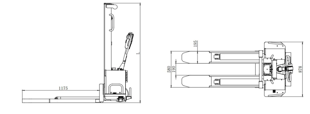 Zts-10f 1000kg Lifting Height 1300mm Full Electric Self Lifting Loading Portable Stacker Car