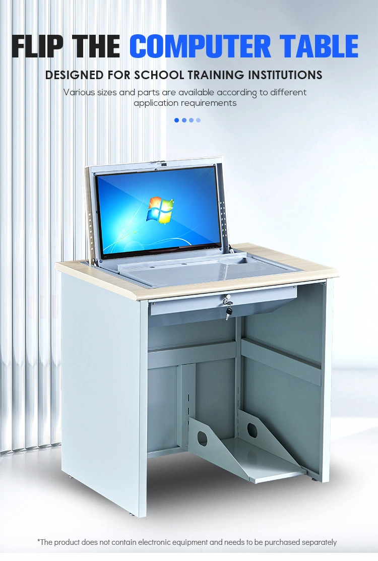 Fashion School Furniture Computer Desk Flip up LCD Monitor Classroom Desk Table