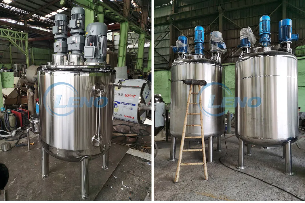 Leno Price Liquid Storage Emulsifying Drum Disperser Homogenizer Tank Electric Steam Heating Mixer Jacketed Vessel Agitator Reactor Stainless Steel Mixing Tank