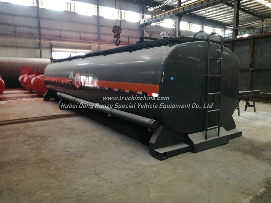 Hydrocyanic Acid Tank Mounted On Container Trailer For Road Transport 30KL-40KL for HCl(max 35%), NaOH (max 50%), NaCLO (max 10%), H2SO4(60%) Steel Lined LDPE