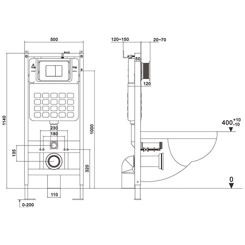 Wholesale Sanitary Ware Toilet Cistern Support Frame for Wall Hung Toilet Wc Bathroom Dual Flushing Tank