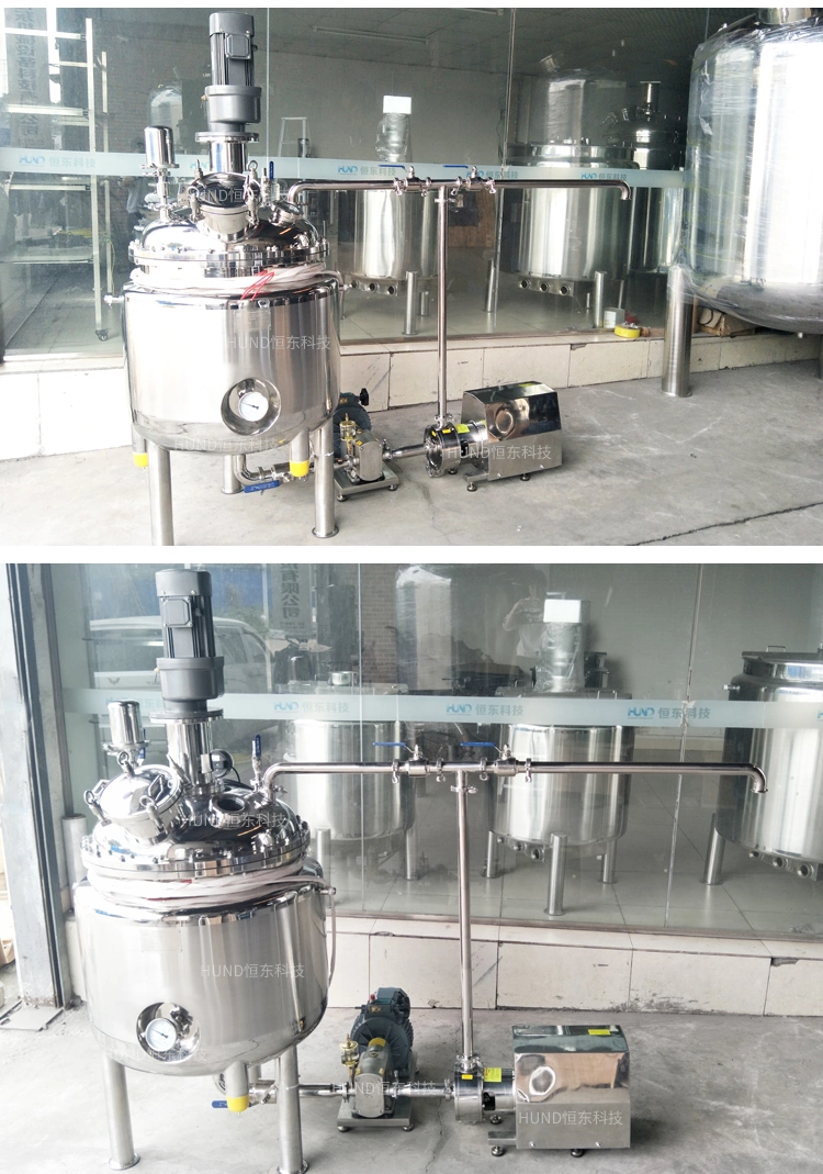 Electric Heating Liquid Powder Stainless Steel Mixing Tank with Inline High Shear Mixer