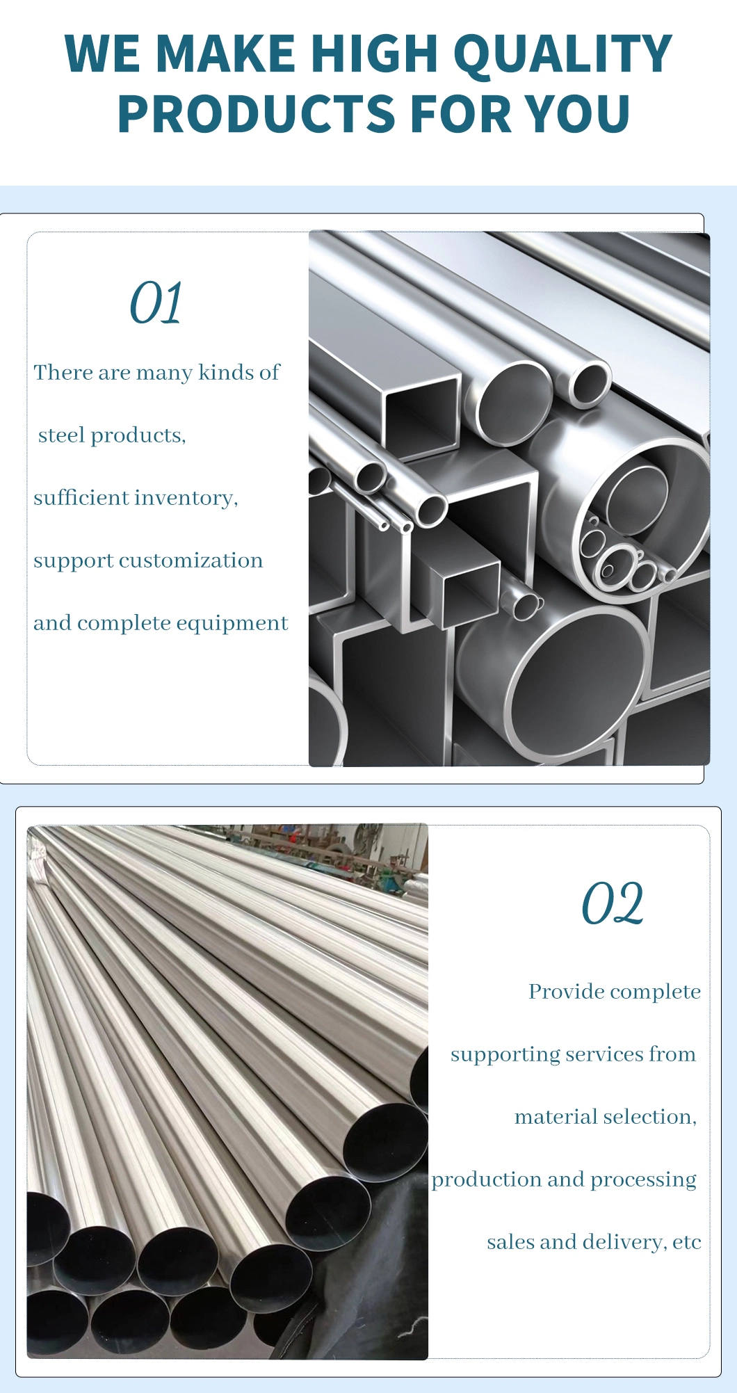 Annealed Stainless Steel Pipe 304 304L 316L Mirror Polished Surface Stainless Steel Pipe Sanitary Piping