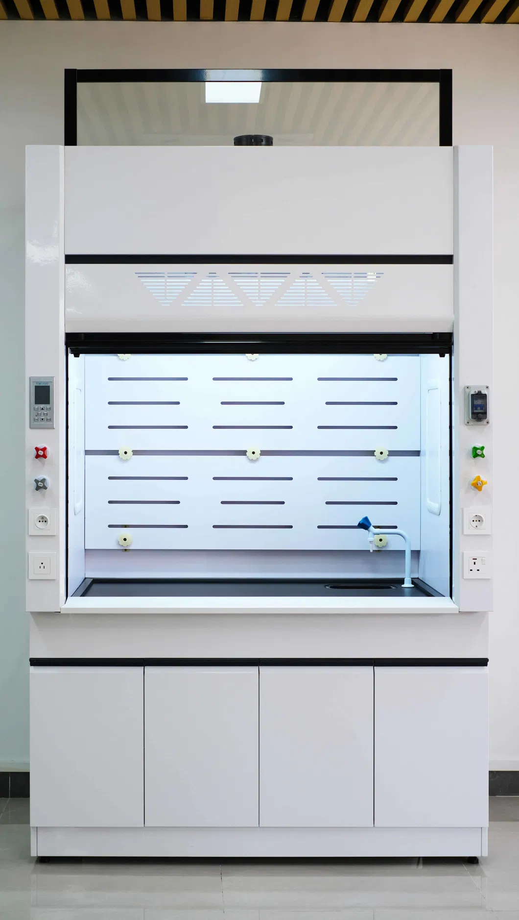 Hot Sell Chemical Steel Fume Hood with Sink and Gas