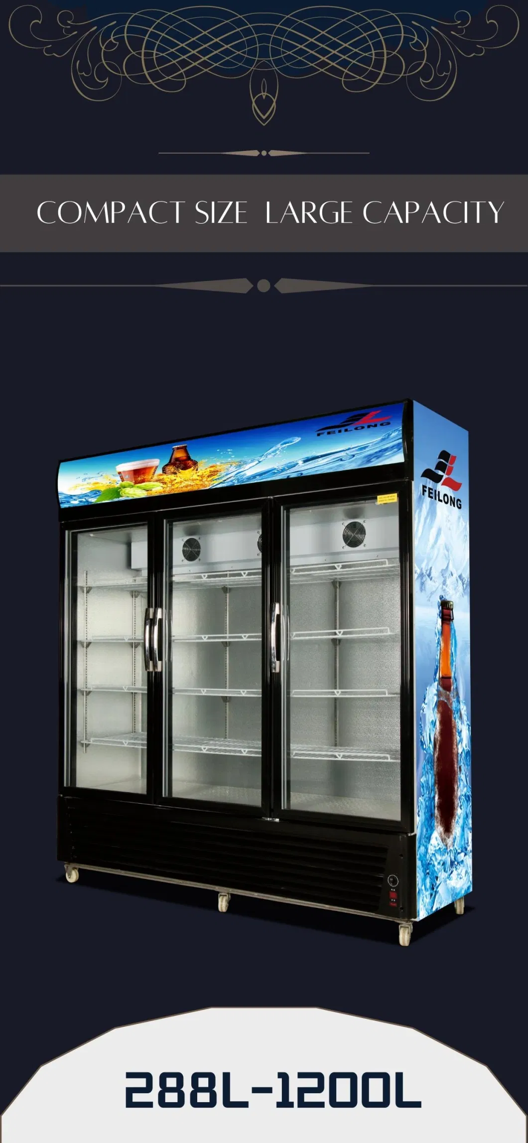 Refrigerator Showcase Cabinet 1200L