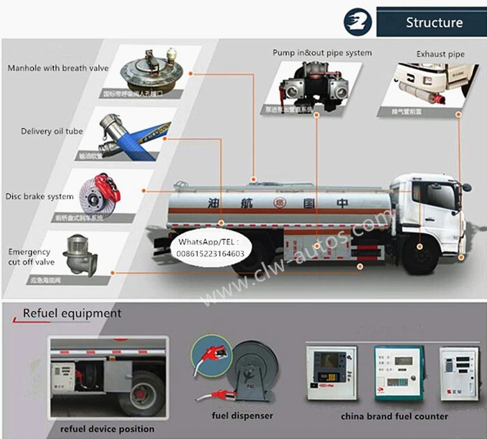 Dongfeng 4X2 5m3 5000L Fuel Dispenser Truck Oil Refueling Truck