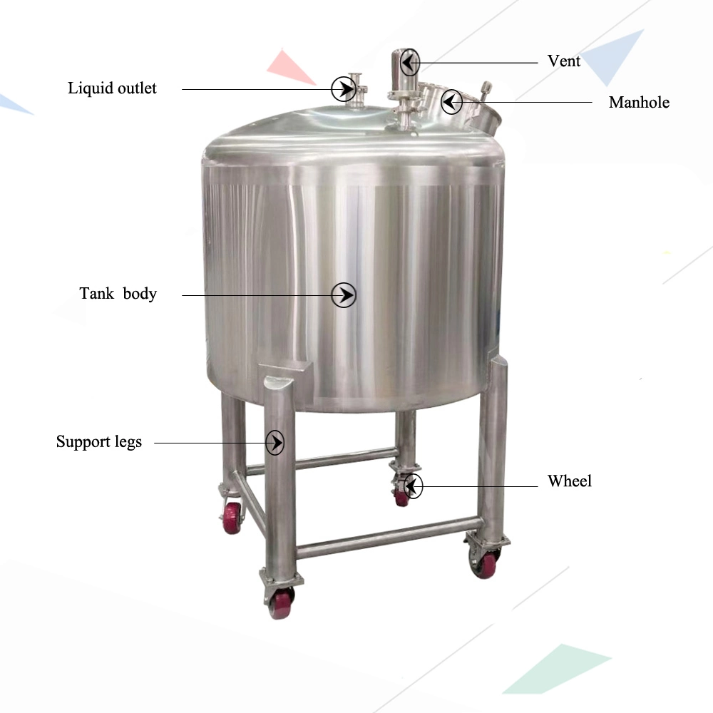Joston 100L 200L 300L 500L Shampoo Soap Lotion Chemical Liquid Storage Tank with Wheel