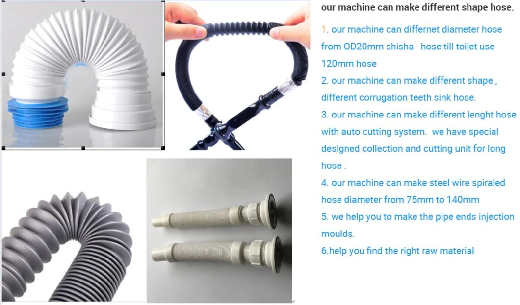 Steel Wire Reinforced Spiral Corrugation Extrusion Pipe Sink Water Drain Pipe Makingmachine