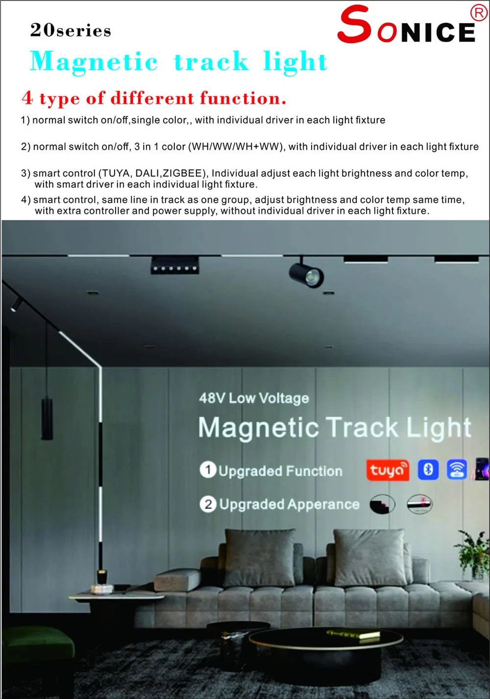 20ty806g12W Aluminum LED Magnetic Track Light