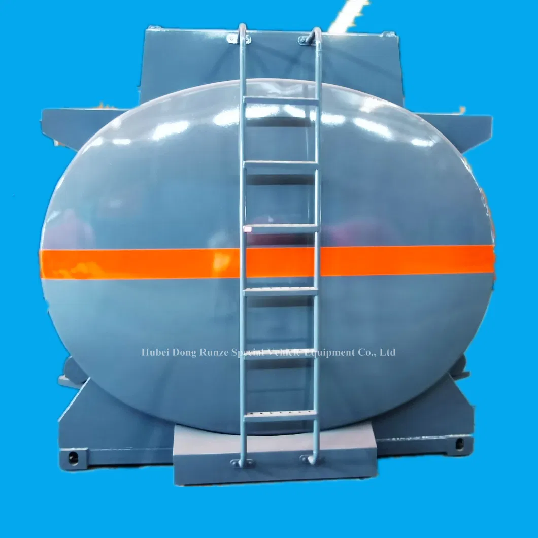 Petrochemicals Corrosive Acid Chemical Liquid Transport Container Trailer Mounted LDPE Liner Steel Tank 25kl Q235 Steel Lining PE 16mm with 20feet Lock Holes