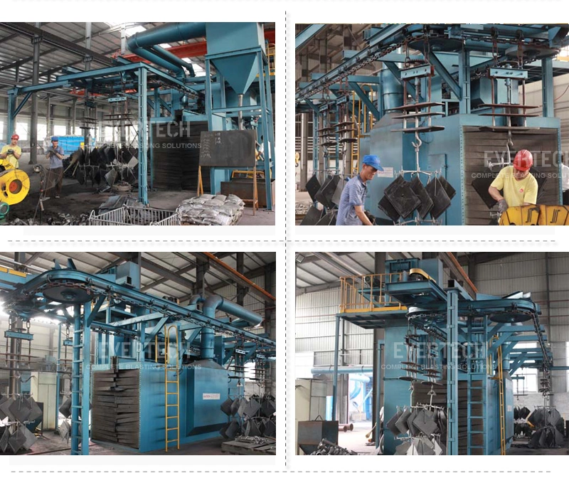 Steel Structure Complete Monorail Conveyor Shot Blasting Machine and Painting System