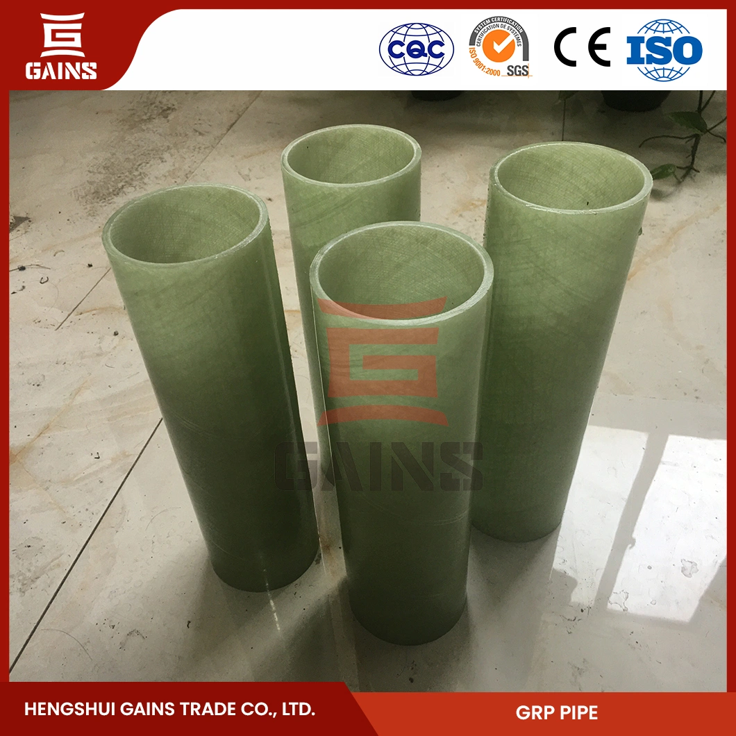 Gains GRP Pipe 800mm Factory GRP FRP Fiberglass Winding Pipe China Chemical Process Piping