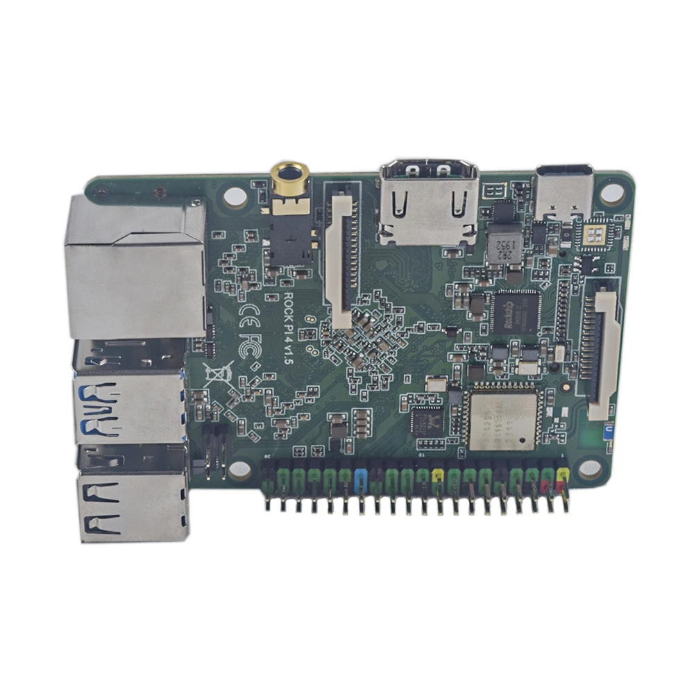 Rock Pi 4b Rockchip Rk3399 Arm Cortex Six Core Sbc/Single Board Computer Compatible with Official Raspberry Pi Display