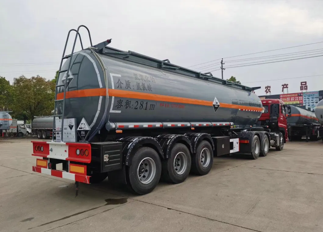 3 Axles Hydrochloric Acid Tanker 29500L HCl Tanks