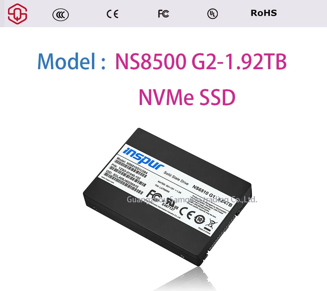 Inspur Ns8500 G2 1.92tb 2.5inch Nvme U2 SSD/Server Disk/7000MB/5 Years Warranty
