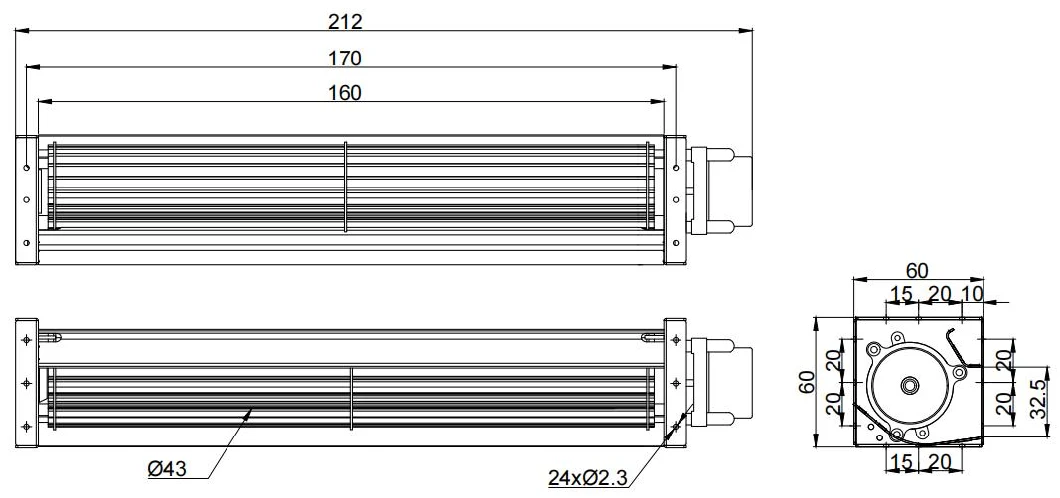 Good Quality Industrial Process Heating Silent in Bulk Cross Flow Blower Fan