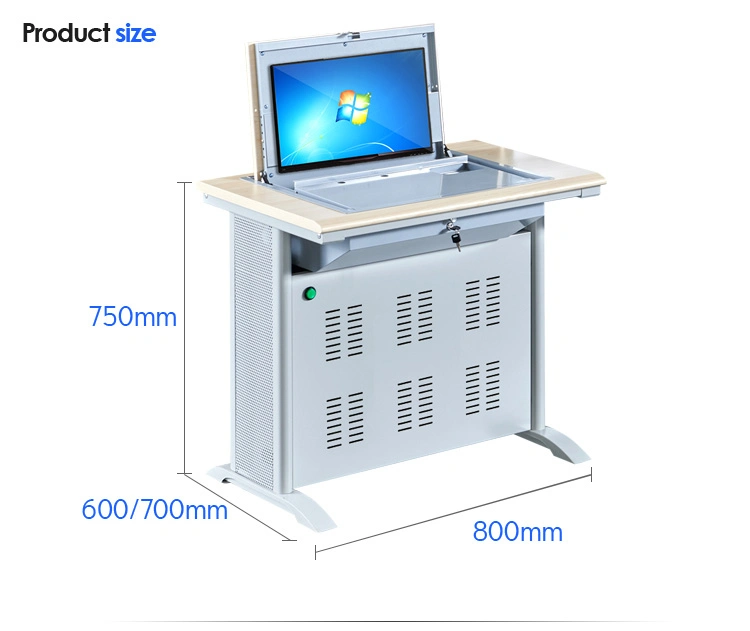 Multimedia Classroom Furniture Flip Computer Desk Flipper LCD Monitor Table Desk Safe