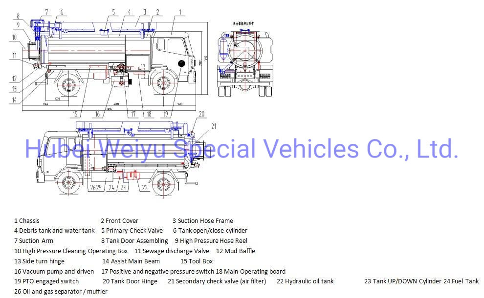 HOWO Combination Sewer Cleaning Truck High Pressure Drain Flushing Vacuum Tank 10tons