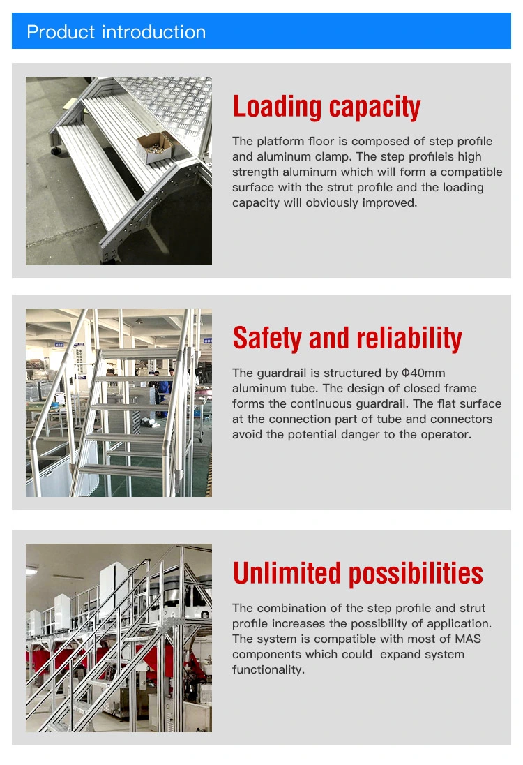 Aluminium Machine Maintenance Platform Ladders Assembly Step Walkway Platform