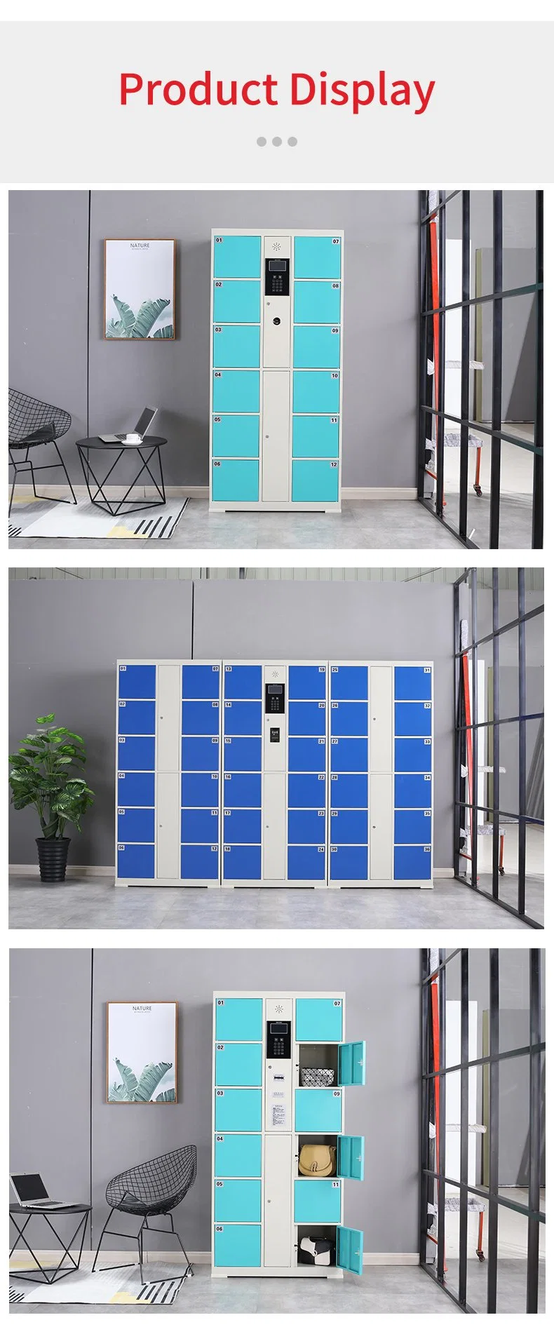 Metal Supermarket and Office Building Stuff Storage School Bag Srorage 24 Door Electronic Bag Cabinet Locker