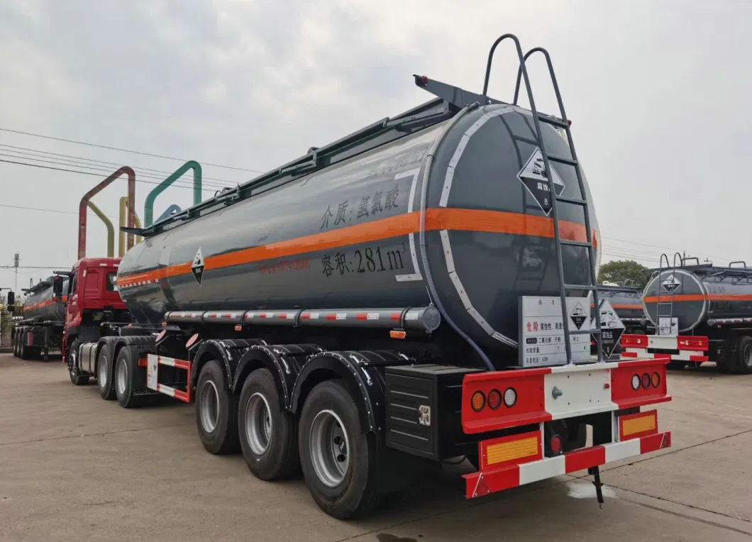 3 Axles Hydrochloric Acid Tanker 29500L HCl Tanks