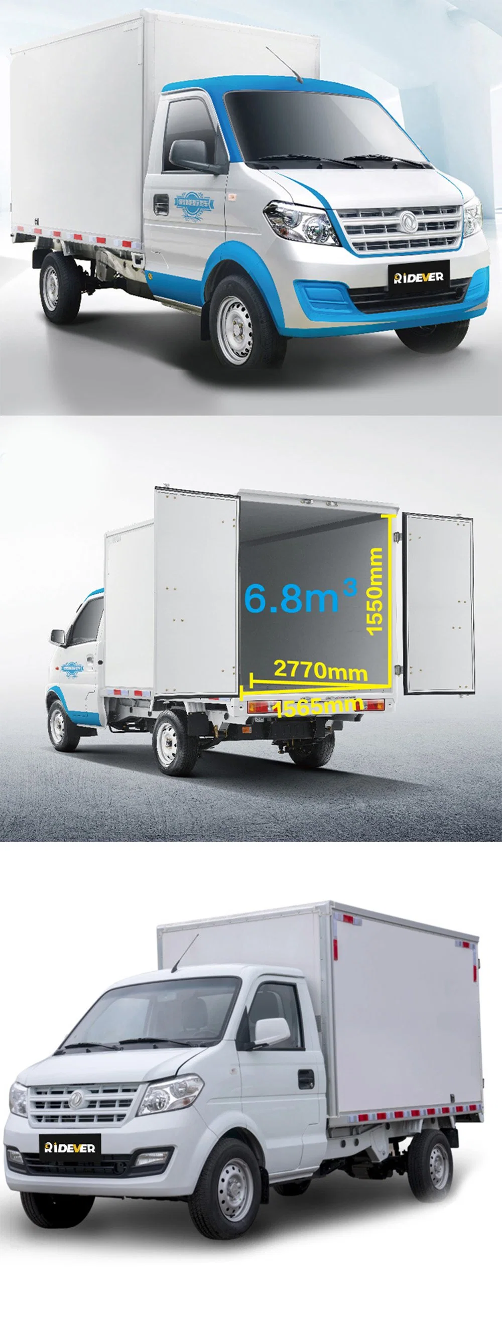 Ridever New Energy Drive Ruichi Ec31 Mini Pick up Loading Cargo Custom Version 31.25kw Battery Capacity High Performance Mini Pickup Car