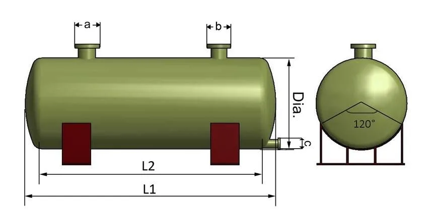 Gains FRP Calcium Chloride Storage Tanks Factory FRP Material Sulfuric Acid Storage Tank China Horizontal GRP/FRP Tank